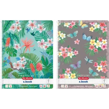 Bloc de espiral Herlitz A4 Ladylike 80 hojas papel cuadriculado