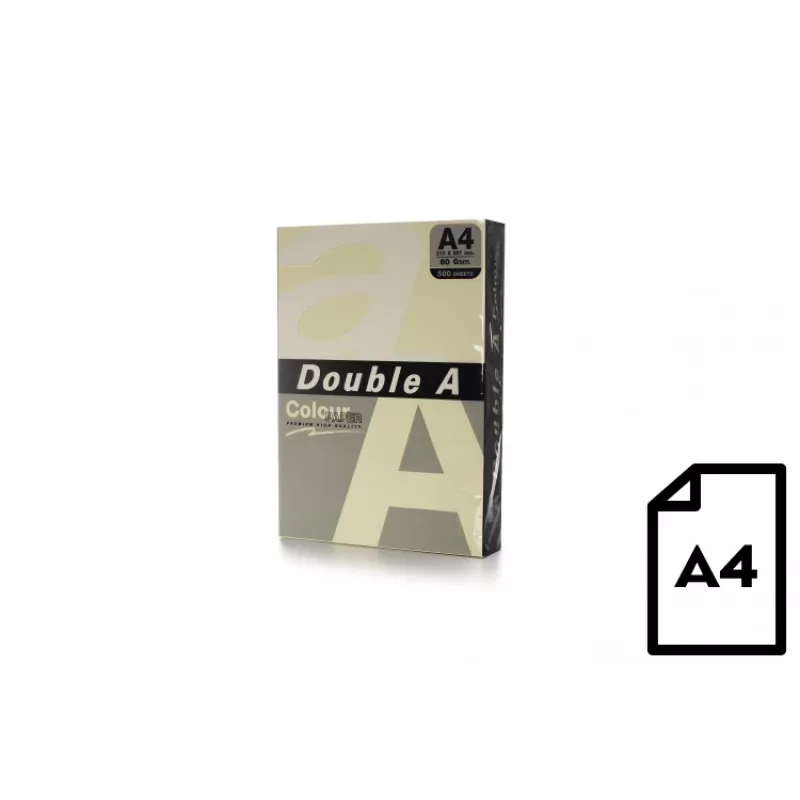 Papel de color Double A, 80g, A4, 500 hojas, marfil