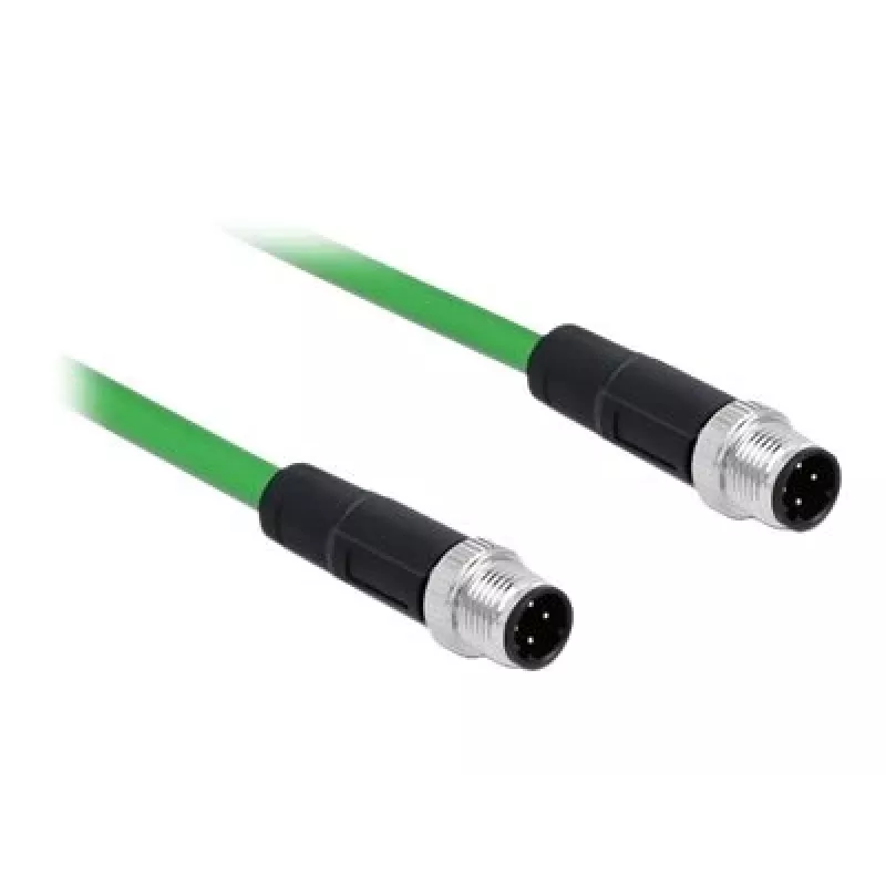 DeLOCK - Cable de red - M12 (4 polos) (M) a M12 (4 polos) (M) - 5,0 m - SF/FTP - libre de halógenos - verde (85920)
