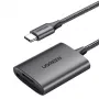 Lector de tarjetas Ugreen CM401 USB-C SD/microSD, 5 Gb/s, USB 3.1, MMC Micro, aluminio, gris