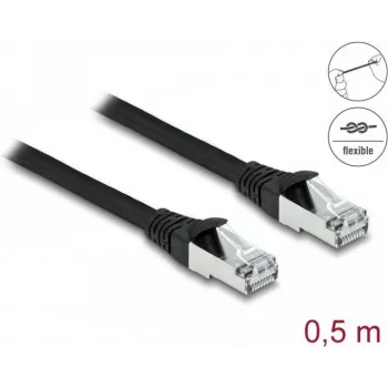 Cable de red DeLOCK RJ45 Cat.6A 0,5 m negro