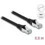Cable de red DeLOCK RJ45 Cat.6A 0,5 m negro