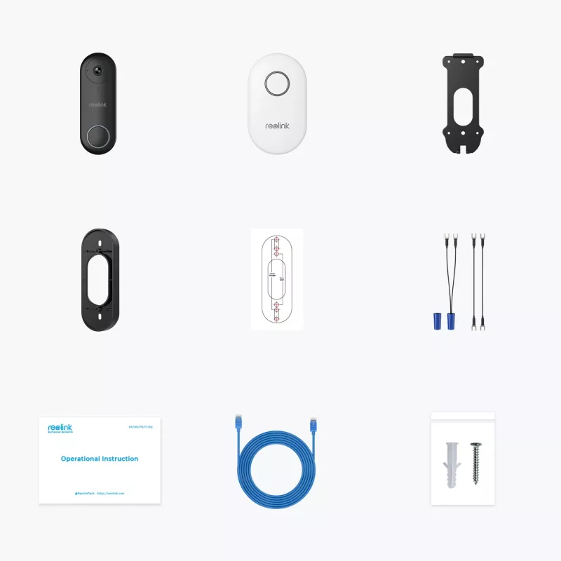 Reolink D340P - Videoportero con cable 5MP con timbre, PoE, detección de personas, audio bidireccional, compatible con NVR