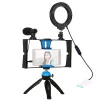 Kit para blogger con anillo de luz LED, trípode, soporte para móvil y micrófono