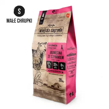 Comida seca para cachorros wiejskazagroda Cordero con Espinacas 20 kg — Junior razas pequeñas, 32% proteína, 21% grasa