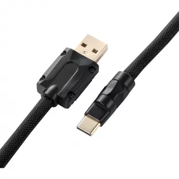 Sharkoon SGK50 Cable en espiral Aviator para SKILLER SGK50, USB-A a USB-C, 1,85 m, Titanio/Negro