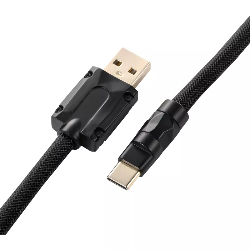 Sharkoon SGK50 Aviator cable en espiral para SKILLER SGK50, de USB-A a USB-C, 1,85 m, titanio/negro