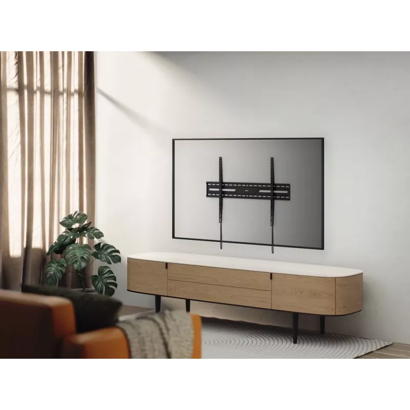Soporte de pared fijo para TV GEMBIRD WM-100F-01 para pantallas de 43–100 pulgadas, acero, carga máx. 75 kg, VESA 75x75–900x600