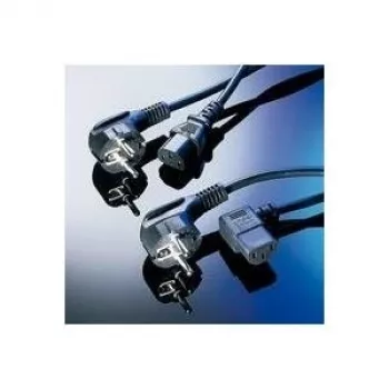 ROLINE Cable de alimentación, conector hembra IEC en ángulo, negro, 1,8 m (19.08.1118)