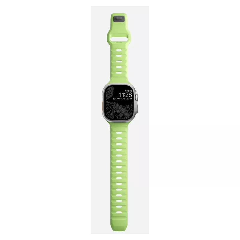 Correa Nomad Sport Band verde claro de goma — ancho 21,5 mm, muñeca 160–195 mm