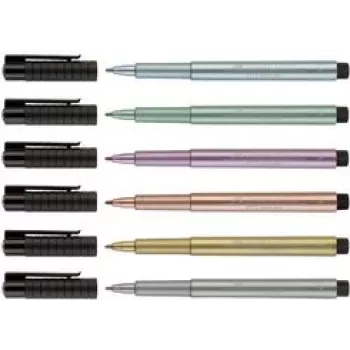 Bolígrafo Faber-Castell 167351 Silver Stick, negro y plateado, 1 ud.