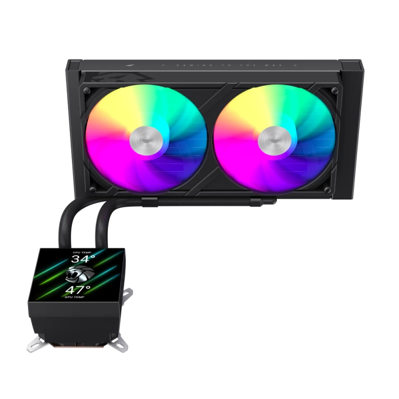 Refrigeración líquida para CPU Gamemax | GLACIER 240 LCD BK | Intel, AMD