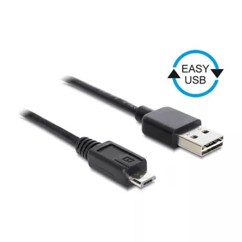 Cable DELOCK EASY-USB 2.0 Type-A macho > USB 2.0 Type Micro-B macho 50 cm negro