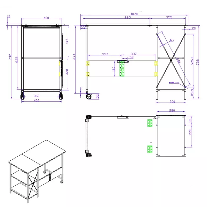 Escritorio plegable Maclean Loft, medidas: 107 x 45 x 75 cm, máx. 150 kg, con tablero, acabado haya claro, MC-411 W