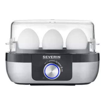 Huevera Severin EK 3163 3 huevos negra acero inoxidable transparente