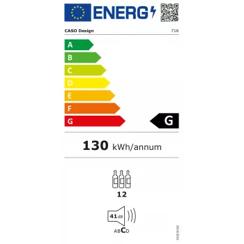 Caso | Vinoteca | WineExclusive 12 | Clase de eficiencia energética G | Capacidad de botellas 12 | Tecnología de refrigeración por compresor | Negro