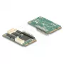 Adaptador de interfaz Mini-PCIe interno DELOCK 95279 — Host serie, salida Mini-PCIe, soporte RS-232, 460,8 Kbit/s, FIFO 256 B, 30×51×10 mm