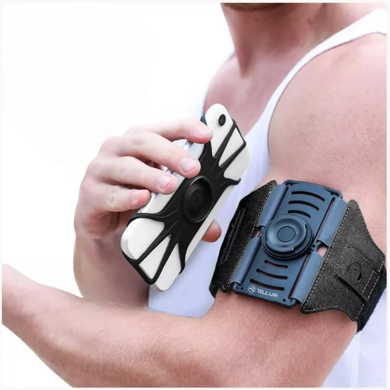 Brazalete deportivo Tellur A100 para smartphone, negro, ajustable, talla universal