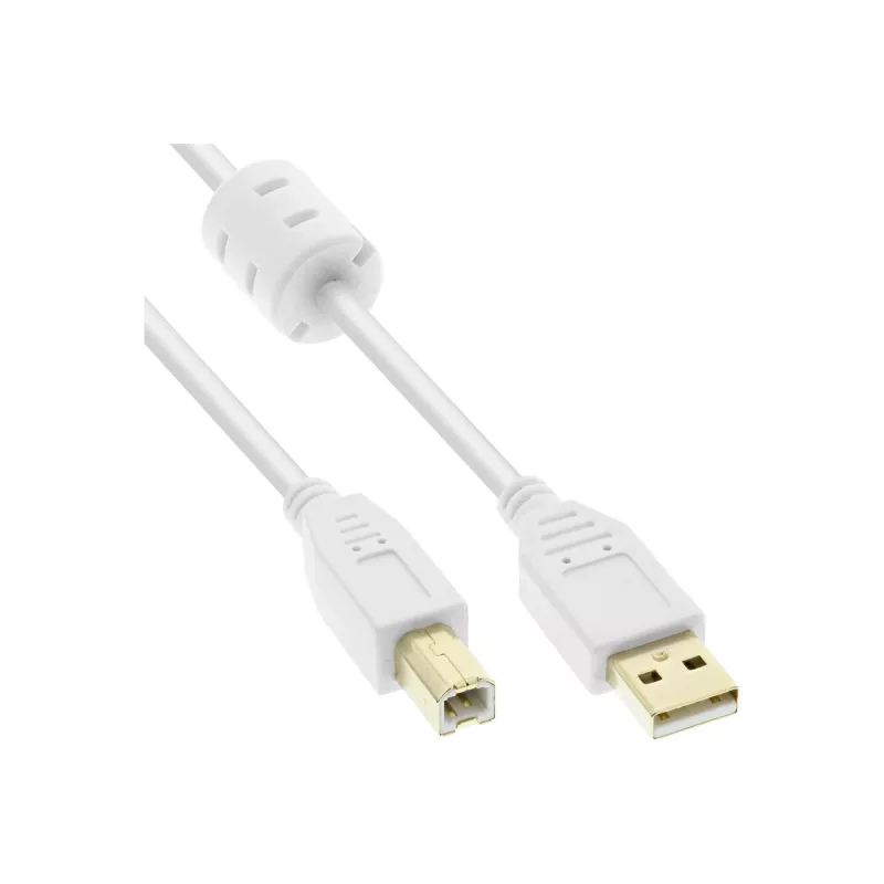 Cable USB Microconnect USBAB2WF USB 2.0 2 m USB A USB B blanco