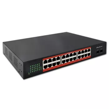 Switch de red QOLTEC Gigabit Ethernet PoE 24xRJ45 2xSFP