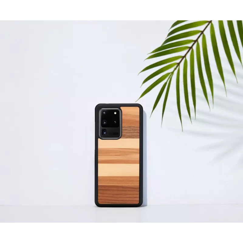 Funda protectora man and wood Galaxy S20 Ultra — acabado madera negra
