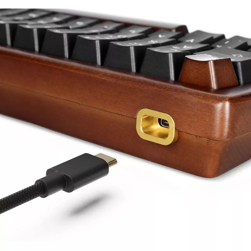 Teclado Sharkoon 100068100 Office USB QWERTZ alemán madera 61 teclas RGB LED