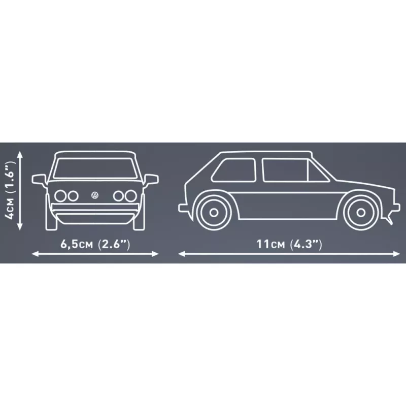 Cobi Volkswagen Golf GTI (1976–1983) set de construcción, azul, 1:35, 68 piezas