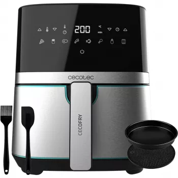 Freidora de aire CECOTEC Cecofry Full Inox Pro 5500 Pro con accesorios