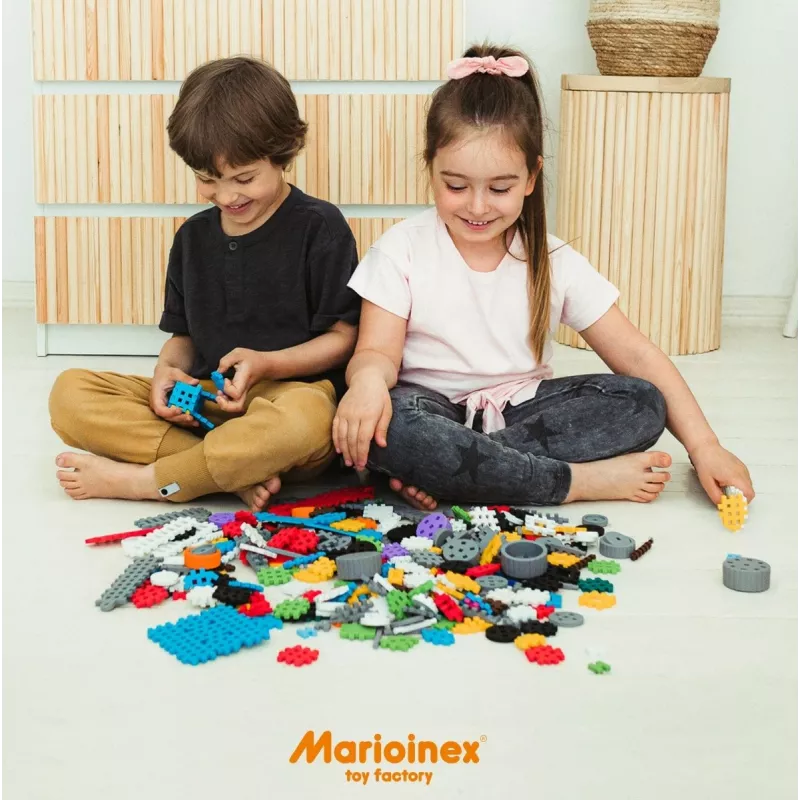 Set de construcción Marioinex Mini Waffle Constructor – 141 piezas, multicolor, para niños a partir de 5 años