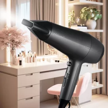 Secador de pelo Maestro MR-217 2200 W, motor DC, 2 velocidades, golpe de aire frío, boquilla de estilismo, negro-grafito