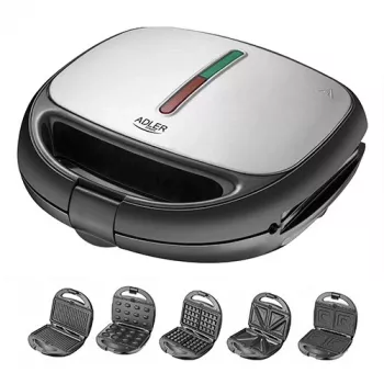 Sandwichera Adler AD 3040 1200 W negra, gris