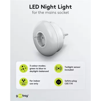 Luz nocturna LED Goobay para enchufe (64567)
