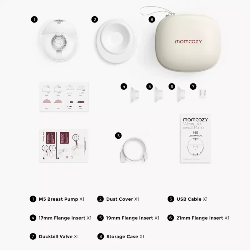 Sacaleches Momcozy BP179-GR00BA-A 160 ml electrónico batería fuente de alimentación