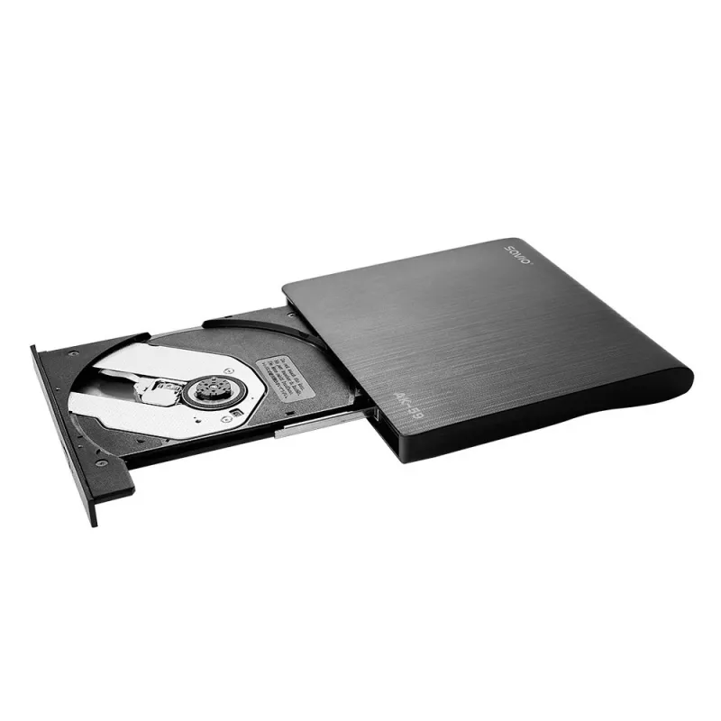 Grabadora externa de CD/DVD delgada SAVIO AK-59 R/RW - USB-C/USB-A, negra