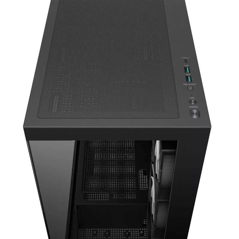 Caja de PC DeepCool CG580 4F semitorre — ATX/ITX/MicroATX, cristal templado, 3×120mm+1×120mm ventiladores, 2×3,5