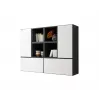 Conjunto de muebles de salón Cama ROCO 19 (4xRO3 + 4xRO6) negro/negro/blanco