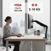 Soporte de monitor Maclean, pistón de gas, 17-32, 2-10kg, negro, MC-133