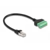 Cable DeLOCK RJ45 Cat.6 conector macho a adaptador de regletas de conexión 30 cm negro verde