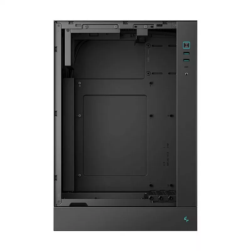 Caja de PC DeepCool CH170 PLUS Torre Negra – micro-ATX/mini-ITX, cristal templado, USB-C, fuente de alimentación arriba