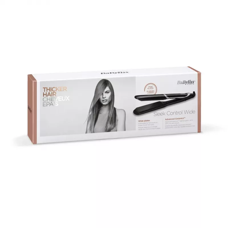 BaByliss Sleek Control plancha de pelo ancha Warm Black 98.4 (2,5 m)