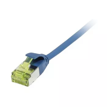 Cable de red RJ45, CAT6A 500MHz, 0,15m, azul, U/FTP, Slimline redondo d=3,8mm, TPE/LSZH (Superflex), AWG32, con cable bruto Cat.7, Synergy 21 (S217330V3)
