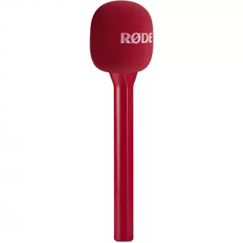 Micrófono de entrevistas portátil Rode Interview GO – Rojo (compacto, de mano, plug-and-play)