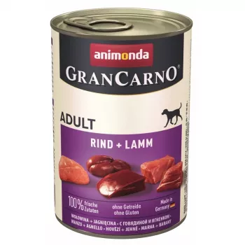 ANIMONDA GranCarno Adult Rind y Lamm - Comida húmeda para perros - 400 g