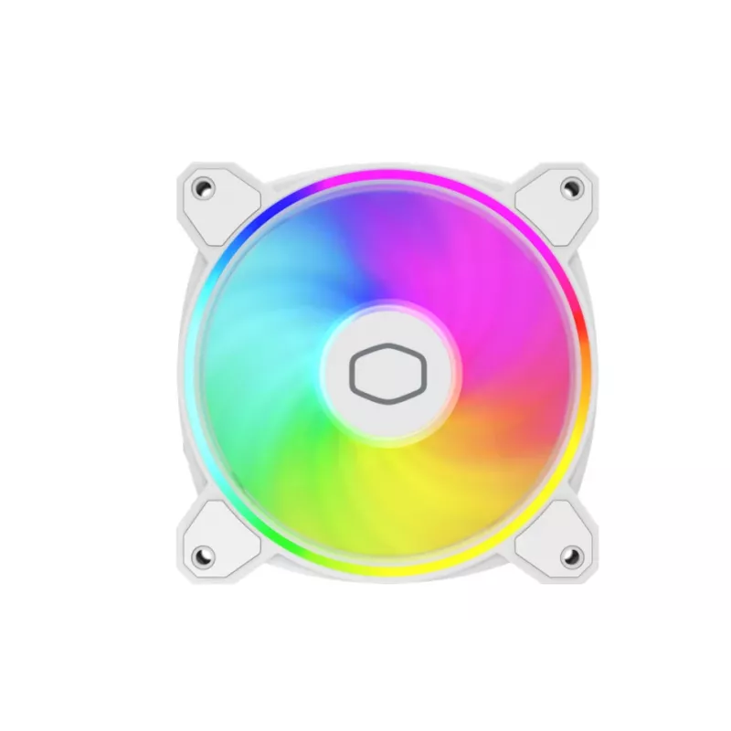 Cooler Master MasterFan MF120 Halo2 White Edition MFL-B2DW-21NP2-R2 ventilador de caja ARGB de 120 mm, 27 dB, 51,88 CFM, blanco