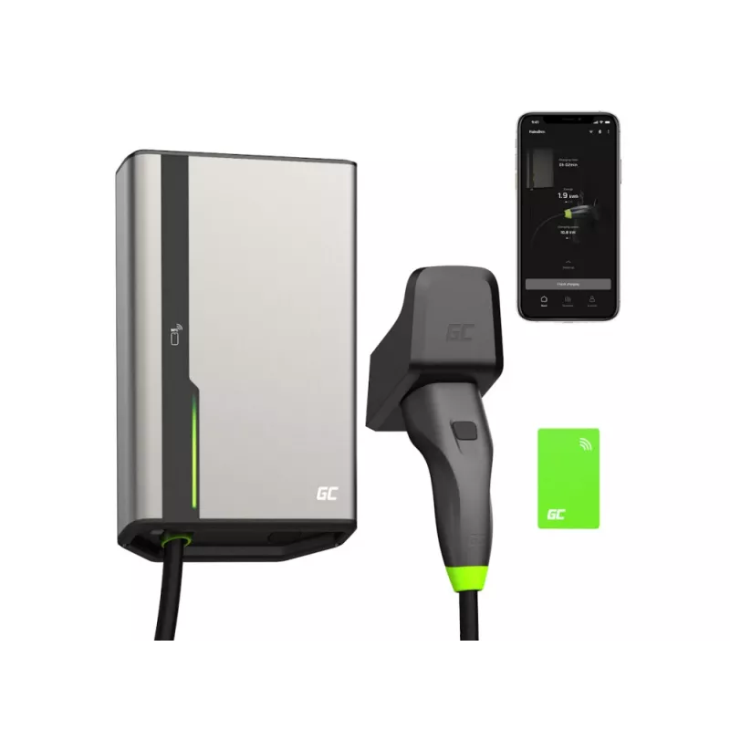 Wallbox Green Cell GC EVGC021B2275 3,6-22 kW 7,5 m NFC gris aluminio