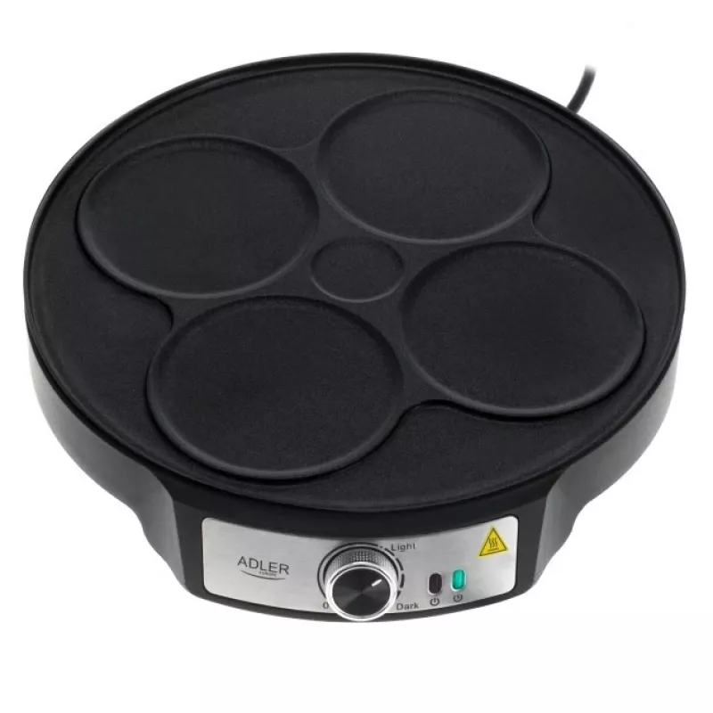 Adler AD 3093 Crepera eléctrica de doble cara 2 en 1, 1600 W, negro