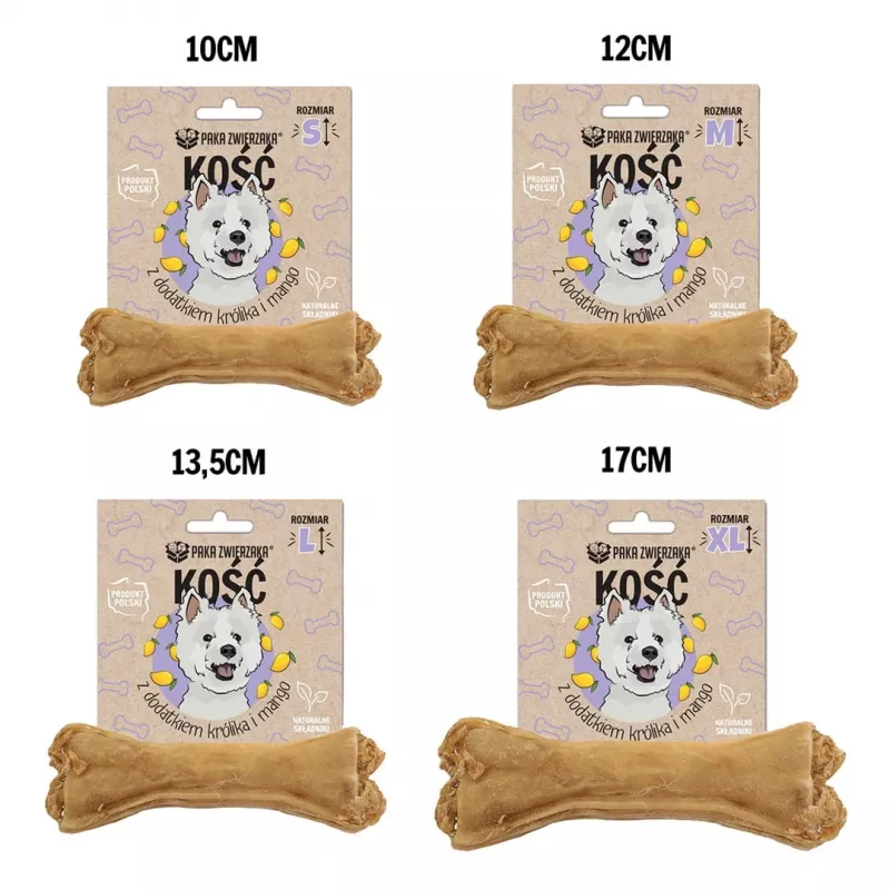 PAKA ZWIERZAKA hueso con conejo y mango M 12 cm - snack para perros - 55g