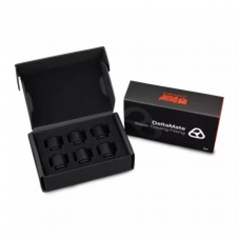 Thermal Grizzly DeltaMate Extender MF14 – conector de refrigeración líquida, negro, 6 uds. (TG-DM-FIT-6007)