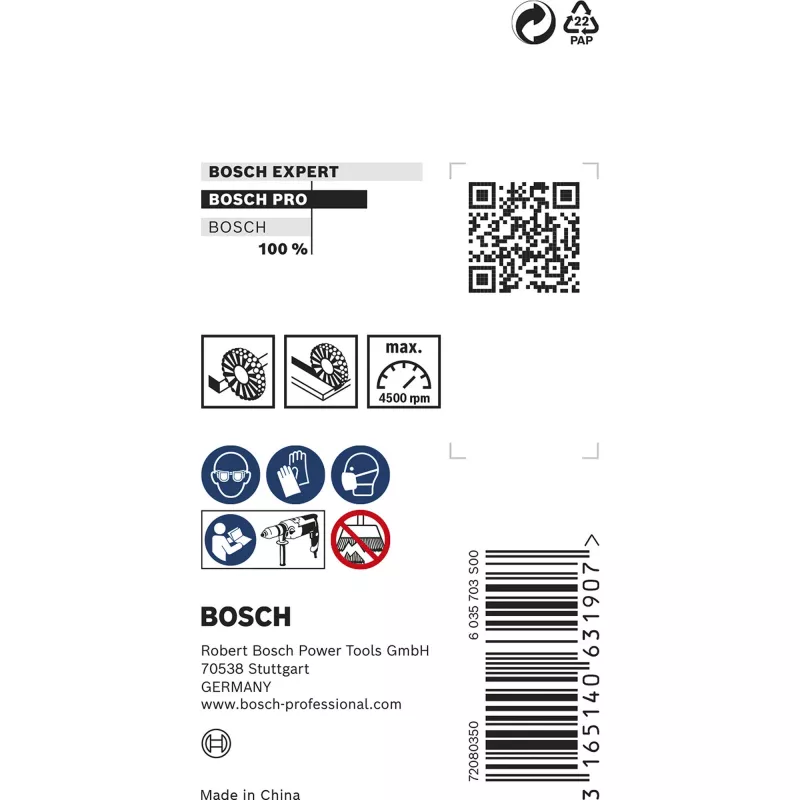 Bosch 2 608 622 110 Cepillo de alambre/cepillo de vaso 3 cm