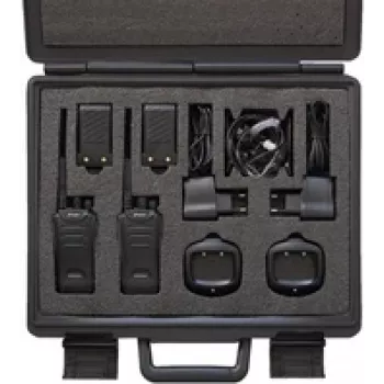 Walkie-talkie digital Stabo Koffer FT-Digi-82 con 2 baterías de Li-Ion de 1650 mAh y 2 cargadores de sobremesa